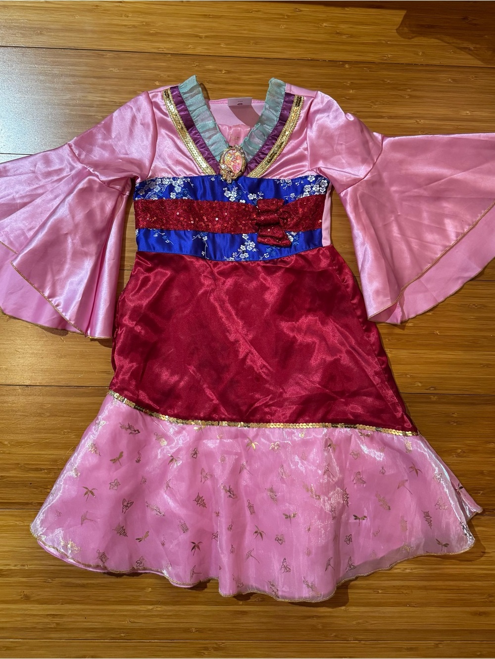 Disney Mulan Pink, Red & Blue Sparkle Princess Dress